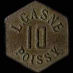 Jeton de 10 centimes �mis par L.Gasne - Poissy (78300 - Yvelines) - avers