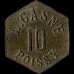 Jeton de 10 centimes �mis par L.Gasne - Poissy (78300 - Yvelines) - revers