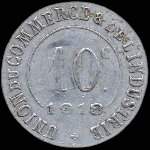 Jeton de 10 centimes 1918 �mis par l'Union du Commerce & de l'Industrie de Poissy (78300 - Yvelines) - revers
