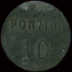 Jeton Portion 10 centimes �mis par les Aci�ries de Pompey (54340 - Meurthe-et-Moselle) - revers