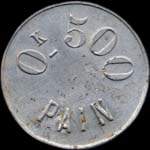 Jeton de 0.500 kg de pain �mis par la Soci�t� Coop�rative La Ruche � Pompey (54340 - Meurthe-et-Moselle) - revers