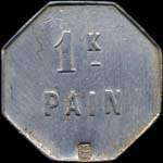 Jeton de 1 kg de pain avec contremarque �mis par la Soci�t� Coop�rative La Ruche � Pompey (54340 - Meurthe-et-Moselle) - revers