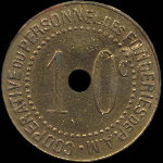 Jeton de 10 centimes émis par Coopérative du personnel des fonderies de P.A.M. à Pont-à-Mousson (54700 - Meurthe-et-Moselle) - revers