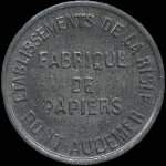Jeton de 5 centimes �mis par les Etablissements de la Risle - Fabrique de papiers � Pont-Audemer (27500 - Eure) - avers