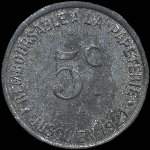 Jeton de 5 centimes �mis par les Etablissements de la Risle - Fabrique de papiers � Pont-Audemer (27500 - Eure) - revers