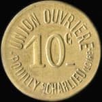 Jeton de 10 centimes �mis par l'Union Ouvri�re de Pouilly-sous-Charlieu (42720 - Loire) - avers