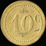 Jeton de 10 centimes �mis par l'Union Ouvri�re de Pouilly-sous-Charlieu (42720 - Loire) - revers