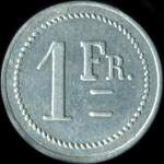 Jeton de 1 franc émis par l'Asile Sainte-Marie à Privas (07000 - Ardèche) - revers