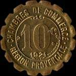 Jeton 10 centimes 1921 (essai en laiton) �mis par la R�gion Proven�ale - revers