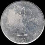 Jeton de 1 franc avec contremarque bouteille �mis par les Approvisionnements G�n�raux Pussay (91740 - Essonne) - revers