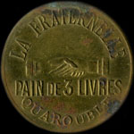 Jeton Pain de 3 livres �mis par La Fraternelle - Quarouble (59243 - Nord) - avers
