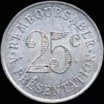 Jeton de 25 centimes 1923 en aluminium �mis par la Pharmacie Armand Blanc � R�almont (81120 - Tarn) - revers