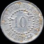 Jeton de 10 centimes 1922 �mis par la Pharmacie F.Gisclard � R�almont (81120 - Tarn) - revers