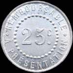 Jeton de 25 centimes 1922 �mis par la Pharmacie F.Gisclard � R�almont (81120 - Tarn) - revers