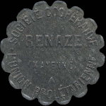 Jeton de 1 kg 500 rond lob� �mis par la Soci�t� Coop�rative l'Union Prol�tarienne � Renaz� (53800 - Mayenne) - avers