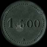 Jeton de 1 kg 500 �mis par la Soci�t� Coop�rative l'Union Prol�tarienne � Renaz� (53800 - Mayenne) - revers