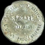 Jeton de 25 centimes �mis par la Soci�t� Coop�rative l'Union Prol�tarienne � Renaz� (53800 - Mayenne) - avers