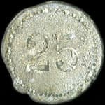 Jeton de 25 centimes �mis par la Soci�t� Coop�rative l'Union Prol�tarienne � Renaz� (53800 - Mayenne) - revers