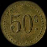 Jeton de n�cessit� de 50 centimes �mis par Cantine Dieffenthaler du 10e r�giment d'Artillerie - revers