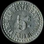 Jeton de 5 centimes émis par le Bar Restaurant de la Fourmi à Rennes (35000 - Ille-et-Vilaine) - revers