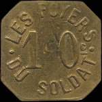 Jeton de 10 centimes émis par Les Foyers du Soldat à Rennes (35000 - Ille-et-Vilaine) - avers