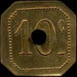 Jeton de 10 centimes du type 1 émis par Les Foyers du Soldat à Rennes (35000 - Ille-et-Vilaine) - revers