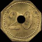 Jeton de 20 centimes du type 1 émis par Les Foyers du Soldat à Rennes (35000 - Ille-et-Vilaine) - revers