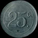 Jeton de 25 centimes émis par L'Economique - SER à Rennes (35000 - Ille-et-Vilaine) - revers