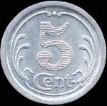 Jeton de 5 centimes 1922 �mis par l'Union des Commer�ants de La R�ole (33190 - Gironde) - revers
