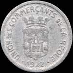 Jeton de 10 centimes 1922 émis par l'Union des Commerçants de La Réole (33190 - Gironde) - avers