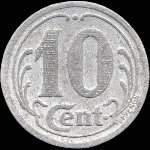 Jeton de 10 centimes 1922 �mis par l'Union des Commer�ants de La R�ole (33190 - Gironde) - revers