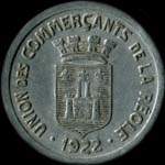 Jeton de 25 centimes 1922 émis par l'Union des Commerçants de La Réole (33190 - Gironde) - avers