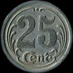 Jeton de 25 centimes 1922 �mis par l'Union des Commer�ants de La R�ole (33190 - Gironde) - revers