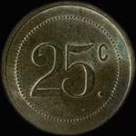 Jeton de 25 centimes �mis par la Cantine Militaire � Revigny-sur-Ornain (55800 - Meuse) - revers