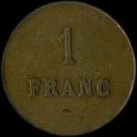 Jeton de 1 franc �mis par la Fonderie de Saint-Joseph - Faure � Revin (08500 - Ardennes) - revers
