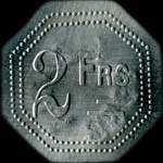 Jeton de 2 francs �mis par Alsatia 1882 � Ribeauville (68150 - Haut-Rhin) - revers