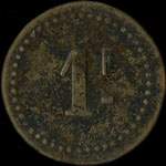Jeton de 1 franc de la Cantine Vandomme du 92e R�giment d'Infanterie - revers