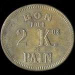 Jeton Bon pour 2 Kgs de pain �mis par le Bureau de Bienfaisance de Ris-Orangis (91130 - Essonne) - revers