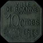 Jeton de 10 centimes émis par la Ville de Roanne - Boucheries Municipales (42300 - Loire) - avers