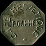 Jeton de 75 centimes émis par le Café Helvétique - Roanne (42300 - Loire) - avers