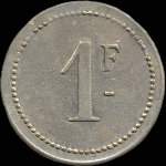 Jeton de 1 franc �mis par le Caf� Helv�tique - Roanne (42300 - Loire) - revers