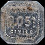 Jeton de 5 centimes �mis par la Coop�rative Civile La Solidarit� � Roanne (42300 - Loire) - revers