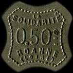 Jeton de 50 centimes émis par la Coopérative Civile La Solidarité à Roanne (42300 - Loire) - avers