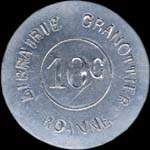 Jeton de 10 centimes �mis par la Librairie Granottier � Roanne (42300 - Loire) - revers