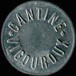 Jeton de 1 franc émis par la Cantine Vigouroux (38ème R.I.) à Roanne (42300 - Loire) - avers