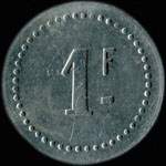 Jeton de 1 franc �mis par la Cantine Vigouroux (38�me R.I.) � Roanne (42300 - Loire) - revers