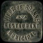 Jeton de Vins émis par la Ville de Roanne - Restaurant Municipal (42300 - Loire) - avers