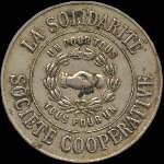 Jeton bon pour un franc émis par la Société Coopérative la Solidarité à Roanne (42300 - Loire) - avers