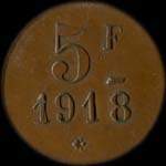 Jeton de 5 francs �mis par la Maison Camboulives - Cantinier � Rochefort-sur-Mer (17300 - Charente-Maritime) - revers