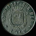 Jeton de 5 centimes 1917 (type 2: le c monte au dessus du 5 au revers) �mis par le Syndicat du Commerce et de l'Industrie de Rochefort-sur-Mer (17300 - Charente-Maritime) - avers